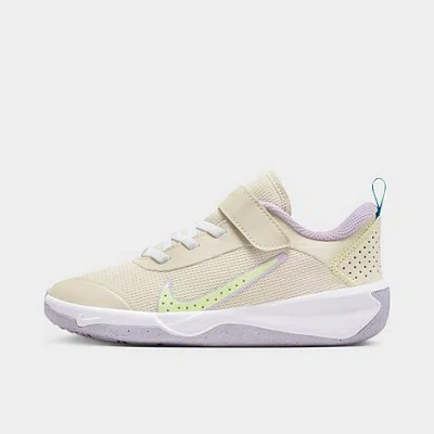Shop Nike Little Kids' Omni Multi-court Stretch Lace Casual Shoes In Off-white
