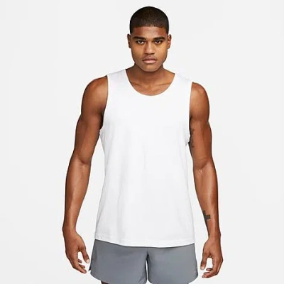 Nike Primary Logo-embroidered Cotton-blend Dri-fit Tank Top In White/white