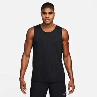 Nike Primary Logo-embroidered Cotton-blend Dri-fit Tank Top In Black/black