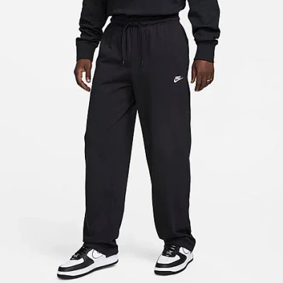 Shop Nike Men's Sportswear Club Knit Open-hem Pants In Black/white