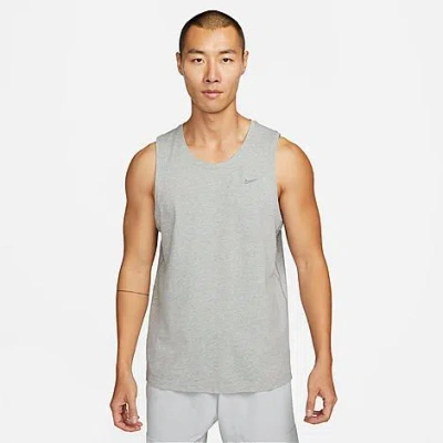 Shop Nike Men's Dri-fit Primary Versatile Tank Top In Dark Grey Heather/heather/smoke Grey