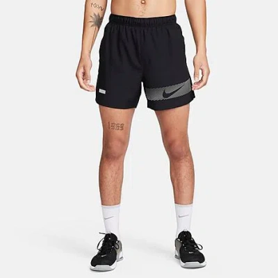 Shop Nike Men's Challenger Flash Dri-fit 5" Brief-lined Running Shorts In Flash Black/black/black