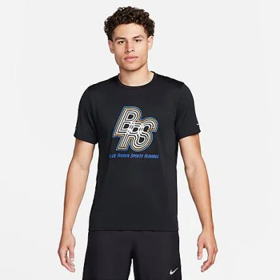 Shop Nike Men's Running Energy Rise 365 Dri-fit T-shirt In Black/hyper Royal/hyper Royal