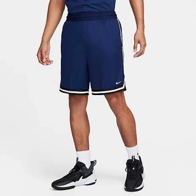 Shop Nike Men's Dna Dri-fit 8" Basketball Shorts In Midnight Navy/black/white