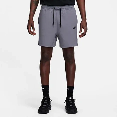 Shop Nike Men's Sportswear Tech Lightweight Knit Shorts In Light Carbon/black