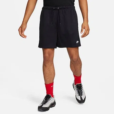 Shop Nike Men's Club Mesh Flow Shorts In Black/white