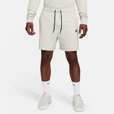 Shop Nike Men's Sportswear Tech Lightweight Knit Shorts In Light Iron Ore/black