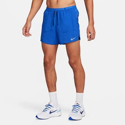 Shop Nike Men's Dri-fit Stride 2-in-1 5" Running Shorts In Game Royal/black/black