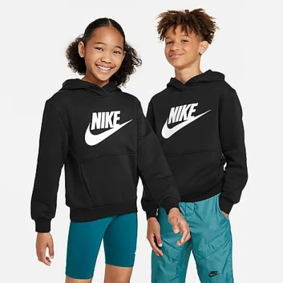 Shop Nike Big Kids' Sportswear Club Fleece Pullover Hoodie In Black