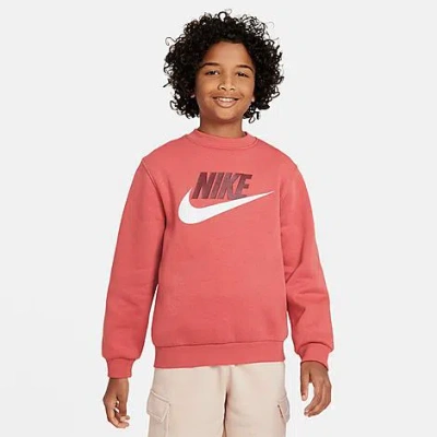 Shop Nike Kids' Sportswear Club Fleece Crewneck Sweatshirt In Pink