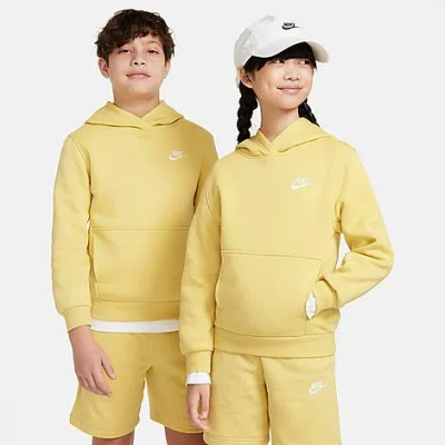 Shop Nike Kids' Sportswear Club Fleece Pullover Hoodie In Yellow