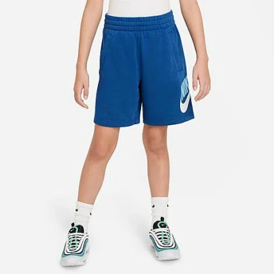 Shop Nike Kids' Sportswear Club Fleece French Terry Shorts In Court Blue/white/aquarius Blue