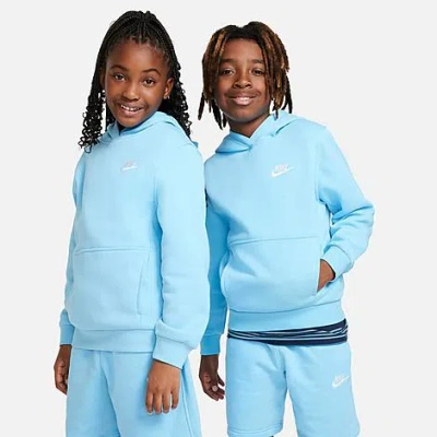 Shop Nike Kids' Sportswear Club Fleece Pullover Hoodie In Blue