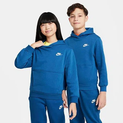 Shop Nike Kids' Sportswear Club Fleece Pullover Hoodie In Blue