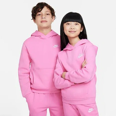 Shop Nike Kids' Sportswear Club Fleece Pullover Hoodie In Pink