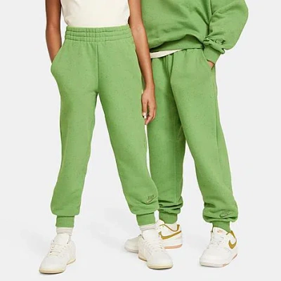 Shop Nike Kids' Sportswear Icon Fleece Easyon Loose Jogger Pants In Chlorophyll/sail/treeline