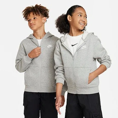 Nike Club Big Kid Unisex Long Sleeve Fleece Zipper Active Hoodie In Multi