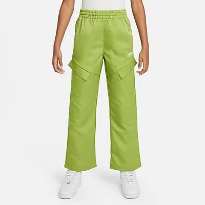 Shop Nike Girls' Sportswear Cargo Pants In Pear/white