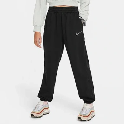 Shop Nike Girls' Sportswear Dri-fit Loose Jogger Pants In Black