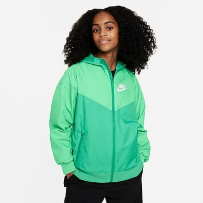 Shop Nike Kids' Sportswear Windrunner Jacket In Green