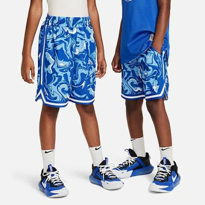 Shop Nike Boys' Dri-fit Dna Basketball Shorts In Game Royal/game Royal/white