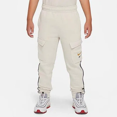 Shop Nike Boys' Air Fleece Cargo Pants In Light Orewood Brown/iron Grey