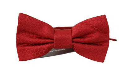 Shop Dolce & Gabbana Elegant Red Silk Tied Bow Tie