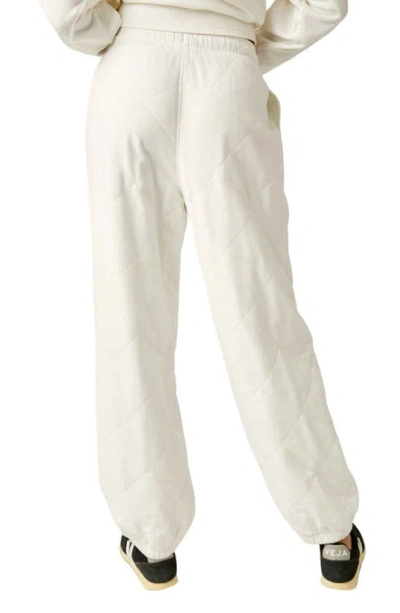 Shop Fp Movement All Star Quilted Cotton Blend Joggers In Ivory