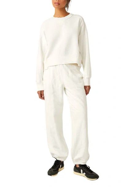 Shop Fp Movement By Free People All Star Quilted Cotton Blend Joggers In Ivory