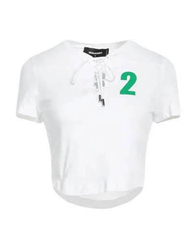Shop Dsquared2 Woman T-shirt White Size S Cotton