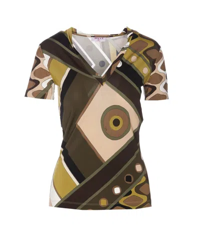 Shop Pucci Emilio  T-shirts And Polos In Green