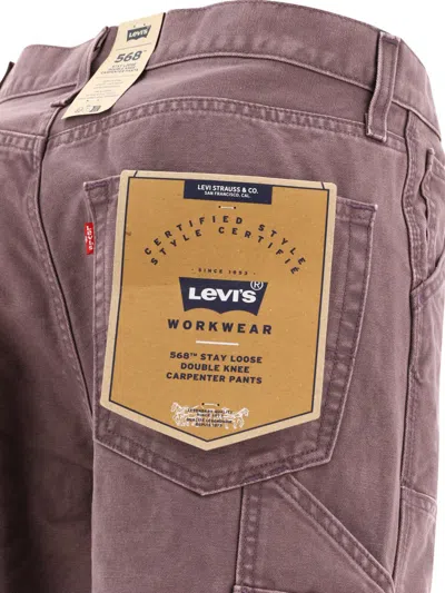 Shop Levi's "568™ Stay Loose Double-knee" Trousers In Purple