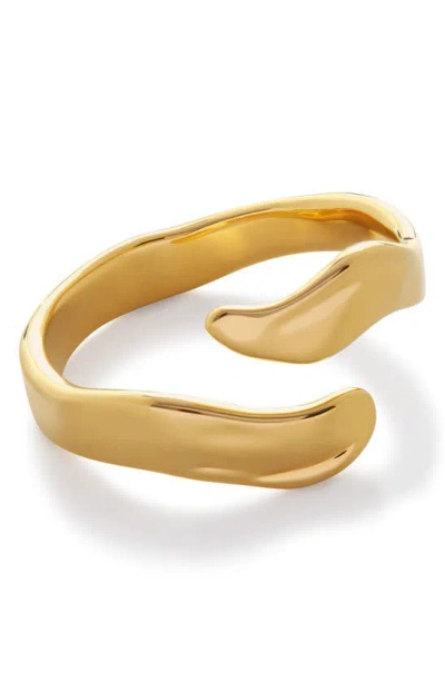 Shop Monica Vinader The Wave Ring In 18ct Gold Vermeil