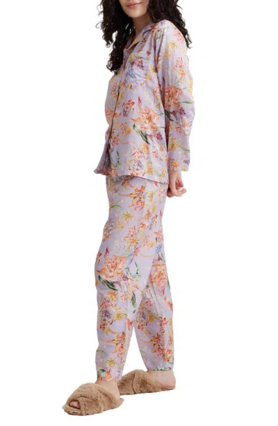 Shop Papinelle Bailey Luxe Cotton & Silk Pajamas In Misty Lilac