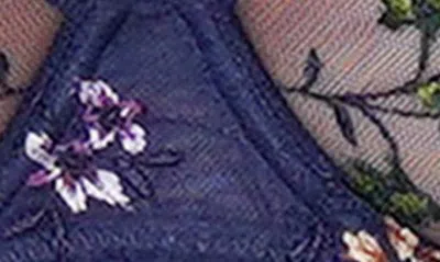 Huit Insouciante Embroidered Underwire Bra In Marine
