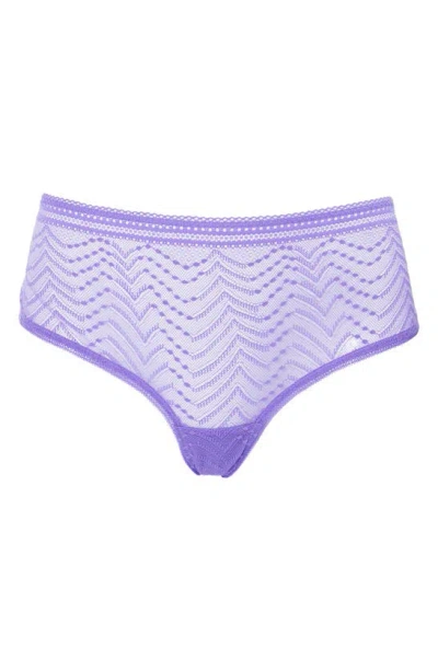 Shop Huit Eclatante Lace Shorty Briefs In Purple