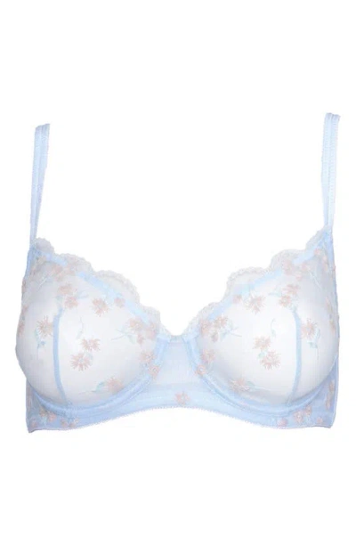 Shop Huit Paradis Underwire Bra In Sky Blue