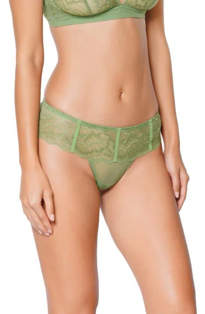 Shop Huit Lenna Green Lace Thong