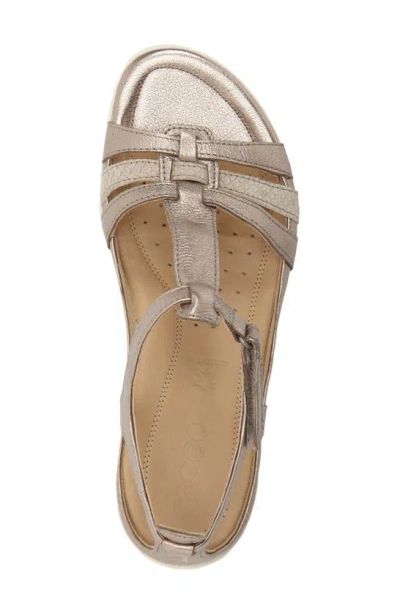 Shop Ecco 'flash' Sandal In Warm Grey/ Metallic Leather