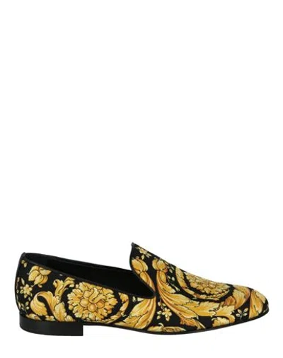 Shop Versace Barocco Satin Slippers Man Loafers Multicolored Size 9 Silk In Fantasy
