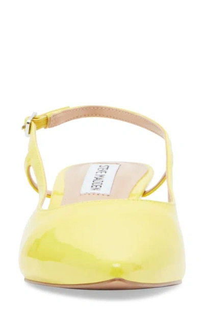 Steve Madden Legaci Kitten Heel Pointed Toe Pump In Yellow Patent