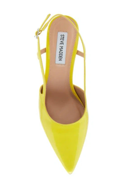 Steve Madden Legaci Kitten Heel Pointed Toe Pump In Yellow Patent