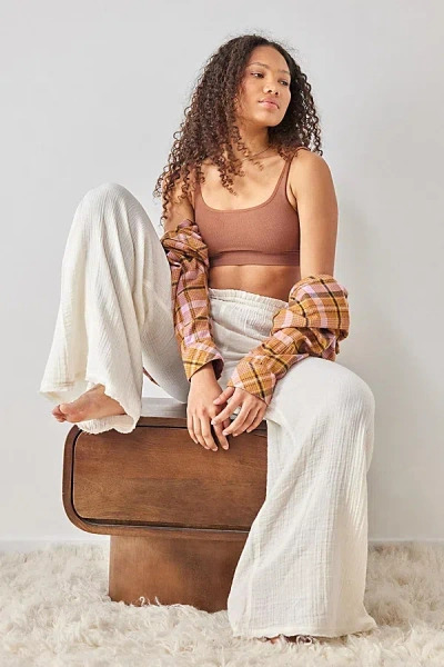 Shop Out From Under Cotton Gauze Lounge Pants In Ivory At Urban Outfitters
