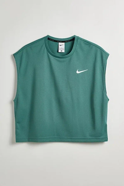 Shop Nike Uo Exclusive Cropped Swim Shirt Top In Green, Men's At Urban Outfitters