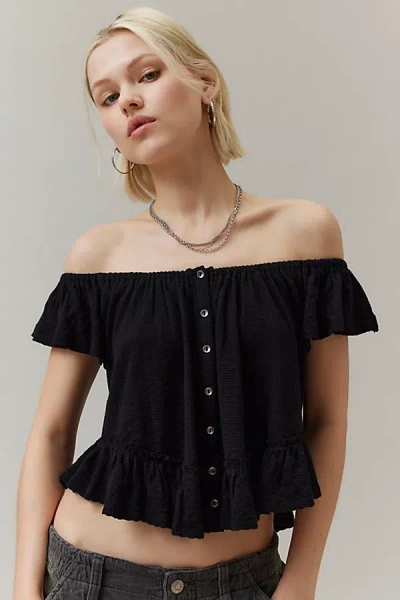 Shop Bdg Harlow Off-the-shoulder Top In Black, Women's At Urban Outfitters