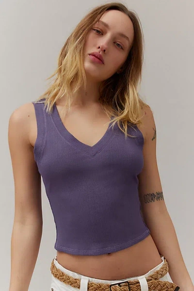 Shop Bdg Carter V-neck Tank Top In Plum, Women's At Urban Outfitters