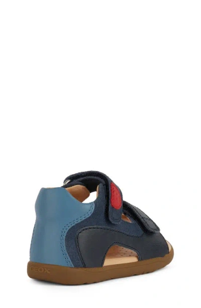 Shop Geox Kids' Macchia Sandal In Navy/ Light Blue