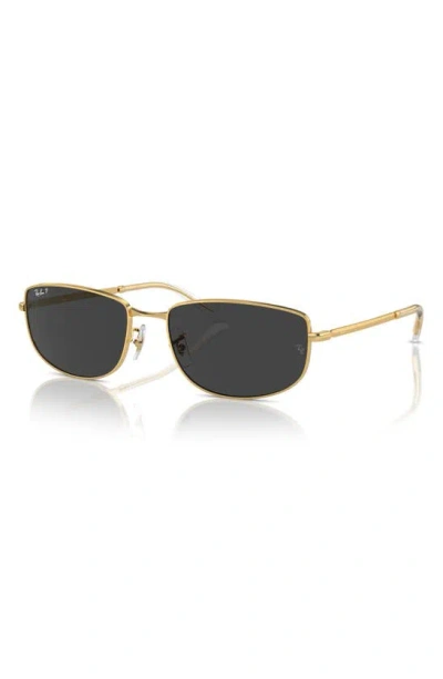 Ray Ban 56mm Irregular Sunglasses In Gold Flash