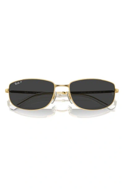 Ray Ban 56mm Irregular Sunglasses In Gold Flash