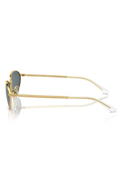 Ray Ban 56mm Polarized Irregular Oval Sunglasses In Gold Flash